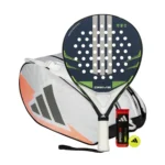 Adidas Padel Set Drive Blue + Adidas Control Padeltasche White/Orange + Adidas Padelbälle Dose